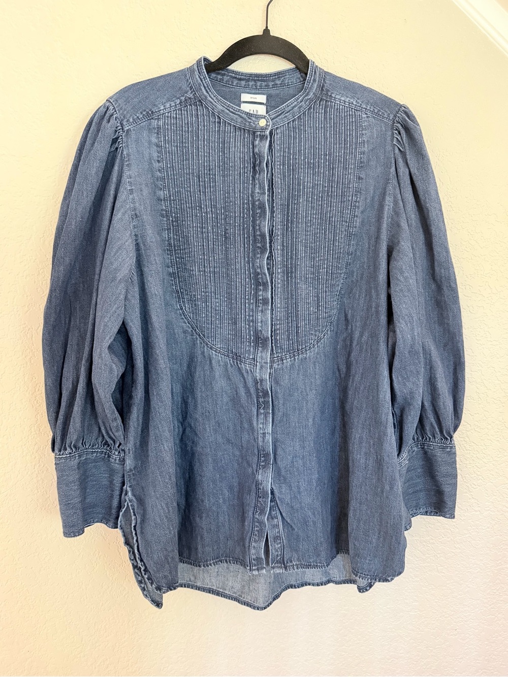 Gap x HFR N’gai Puff Sleeve Denim Shirt Bright Indigo Size L